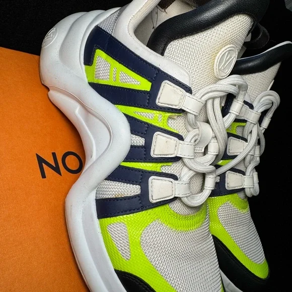 Louis Vuitton Neon Green and White Sneakers - Picture 2 of 9